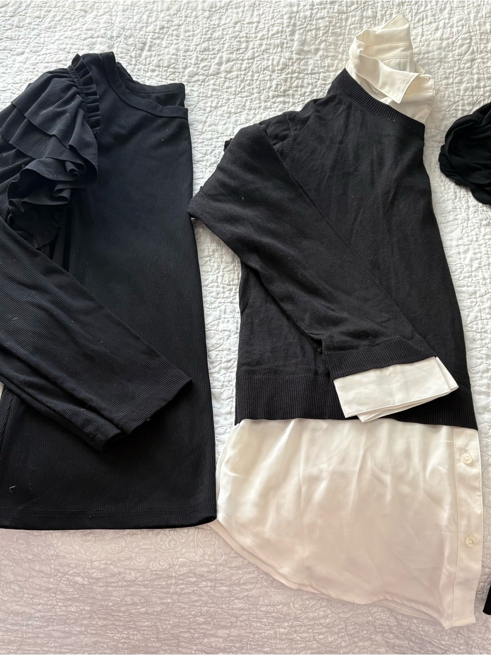 Bundle of 4 Women’s Black Tops (Size L) - Loft, Banana Republic, Mossimo
